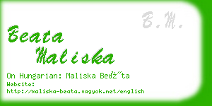 beata maliska business card